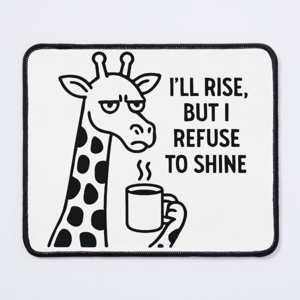Item preview, I will rise but I refuse to shine, Grumpy Giraffe design 2 designed and sold by Inappropriate Ink.