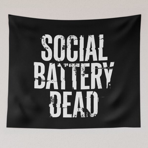 Item preview, Social Battery Dead Minimal Grunge Streetwear Typography designed and sold by BorgSpareParts.