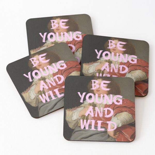 Item preview, Be Young and Wild Baroque Portrait Parody with Pink Satire designed and sold by UtArt.