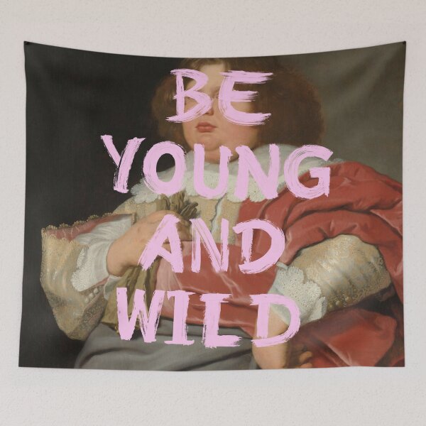 Item preview, Be Young and Wild Baroque Portrait Parody with Pink Satire designed and sold by UtArt.