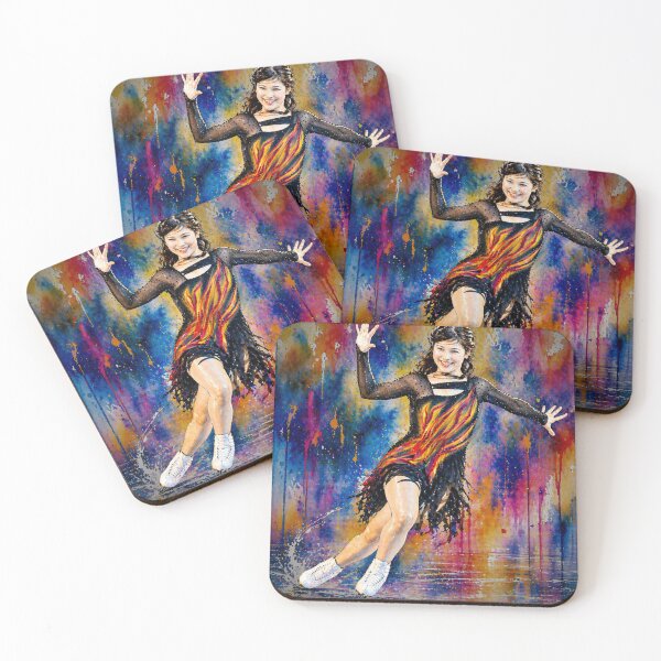 Item preview, Colorful Figure Skating Art Ice Skater Vibrant Dance On Ice Skating Design designed and sold by origin-arthouse.
