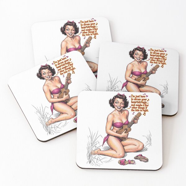 Item preview, Heartstrings • Vintage Pin-Up Ukulele Girl designed and sold by graficsfx.