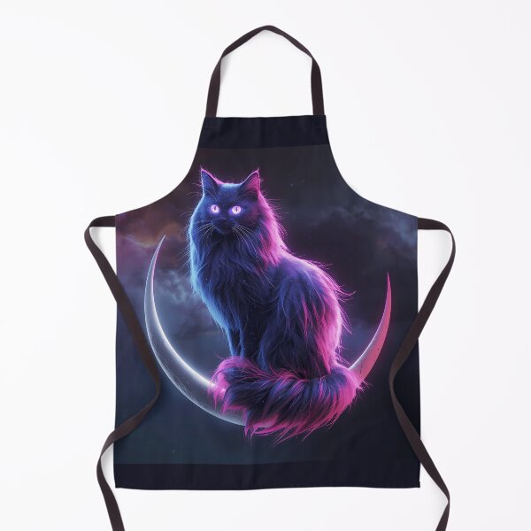 Item preview, Mystical Cosmic Cat on Crescent Moon - Neon Purple Galactic Art designed and sold by UnRealS.