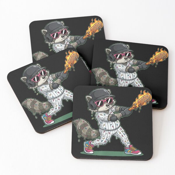 Item preview, Cool Baseball Raccoon Hitting Home Run With Melting Sprinkles Bat Aesthetic designed and sold by HarinDonreka.