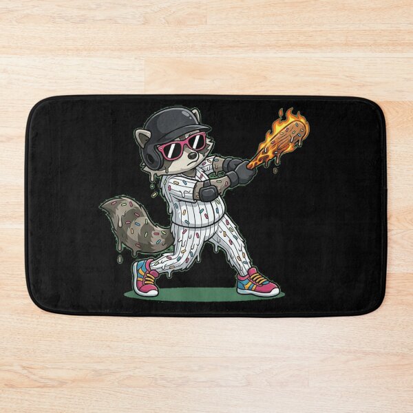 Item preview, Cool Baseball Raccoon Hitting Home Run With Melting Sprinkles Bat Aesthetic designed and sold by HarinDonreka.