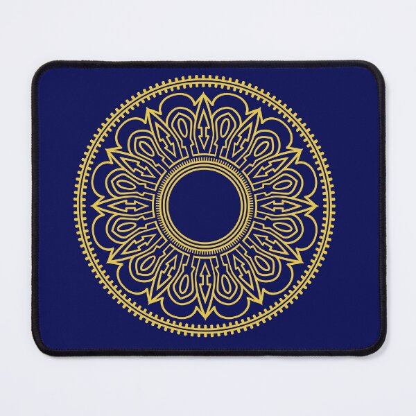 Item preview, Gold Tech Mandala - Elegant Geometric Gear & Flower Ornament designed and sold by SolutionsArt.