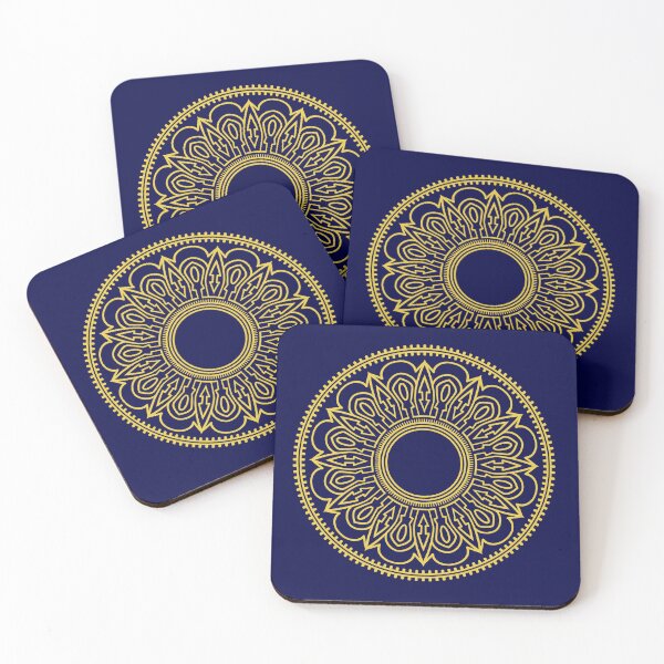 Item preview, Gold Tech Mandala - Elegant Geometric Gear & Flower Ornament designed and sold by SolutionsArt.