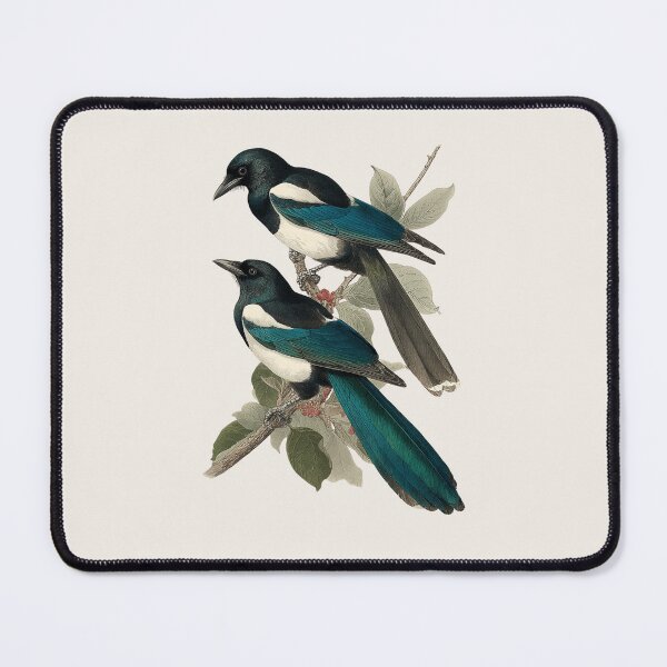 Item preview, American Magpie Duo Botanical Japanese Woodblock Style Bird Art Print designed and sold by BestVarieties.