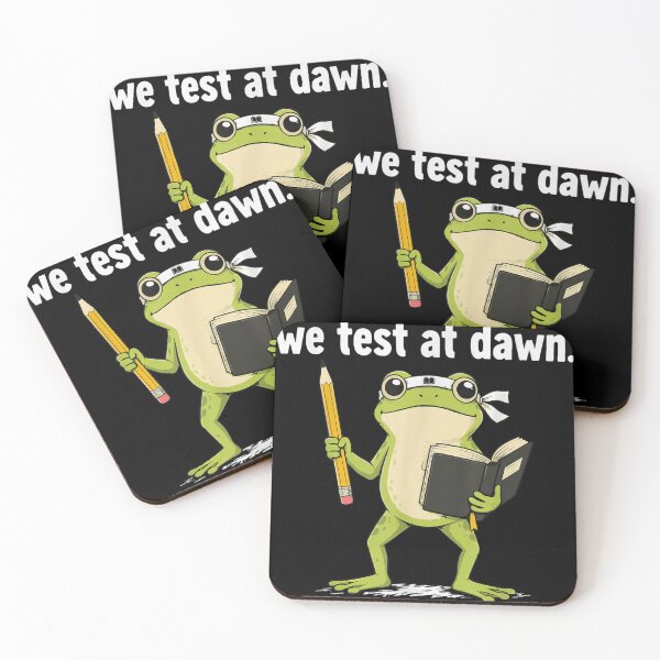 Item preview, We Test At Dawn Funny Frog Student Studying Exam Season Motivation designed and sold by HarinDonreka.