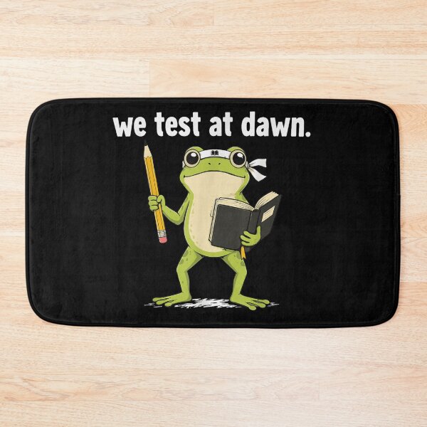 Item preview, We Test At Dawn Funny Frog Student Studying Exam Season Motivation designed and sold by HarinDonreka.