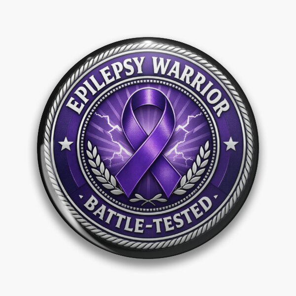Item preview, Epilepsy Warrior Battle Tested Emblem designed and sold by Epileptic Al's Shop.