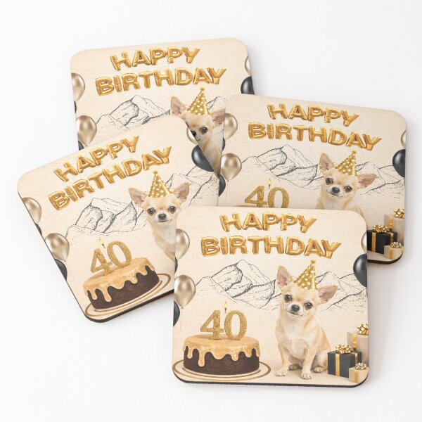 Item preview, hihuahua 40th Birthday Dog Card designed and sold by GivingJoy.