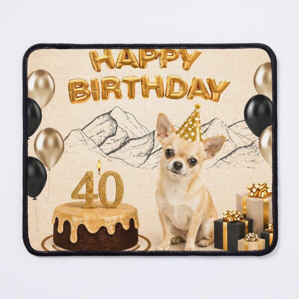 Item preview, hihuahua 40th Birthday Dog Card designed and sold by GivingJoy.