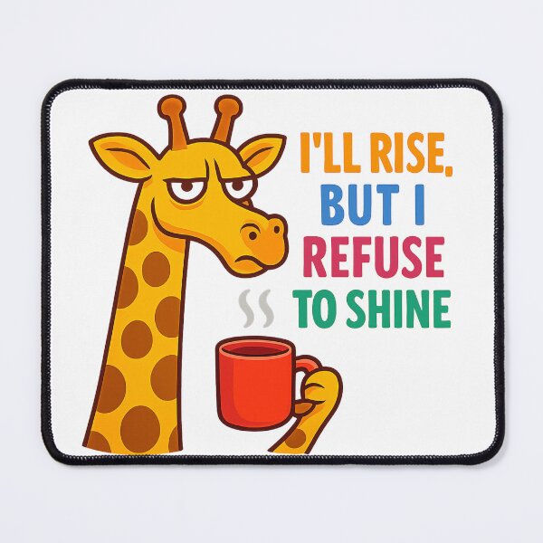 Item preview, I will rise but I refuse to shine, Grumpy Giraffe color design designed and sold by Inappropriate Ink.