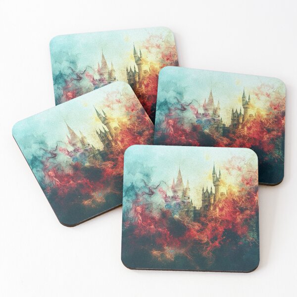 Item preview, Intentional Camera Movement (ICM) of a castle in the clouds designed and sold by Charles Oliver Creations.