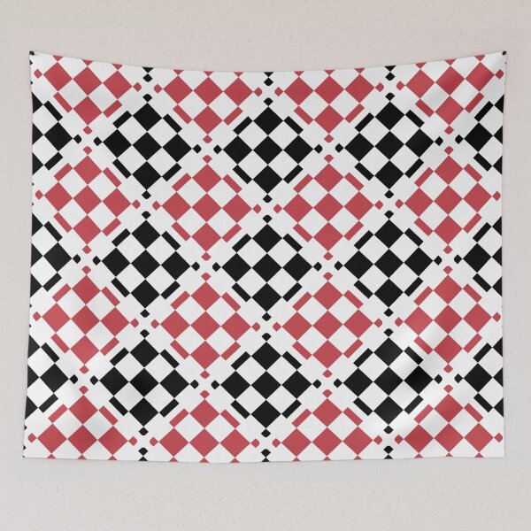 Item preview, Strawberry red, black & white geometric seamless pattern designed and sold by Mint + Midnight.