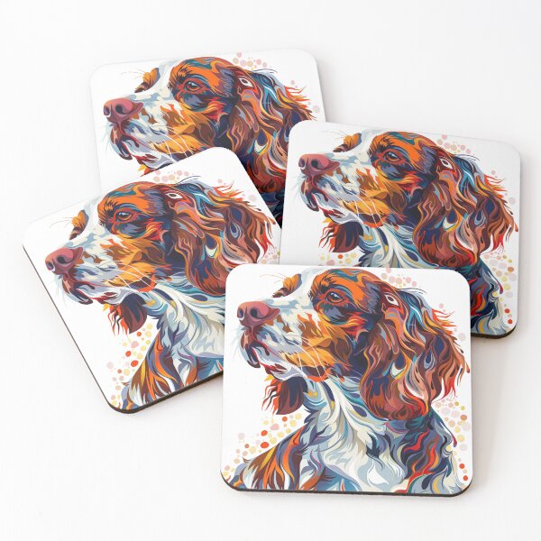 Item preview, Colorful Brittany Spaniel designed and sold by MendaciousMina.