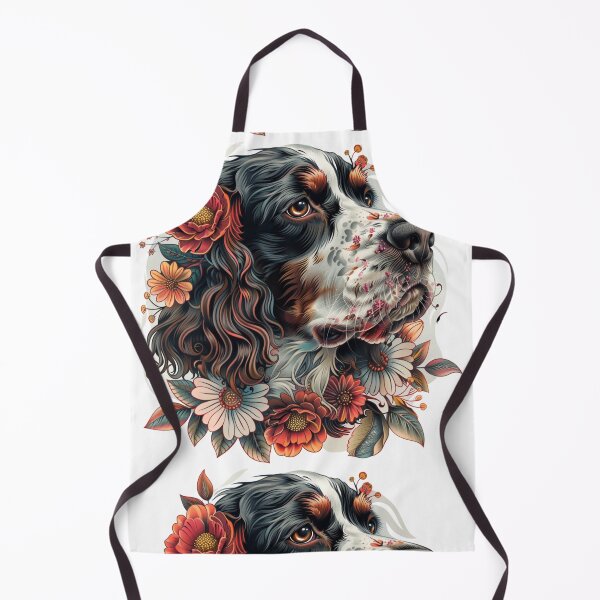 Item preview, Neo-traditional Brittany Spaniel with flowers designed and sold by MendaciousMina.