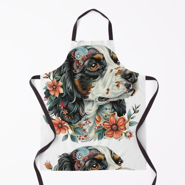 Item preview, Neo-traditional Brittany Spaniel with flowers designed and sold by MendaciousMina.