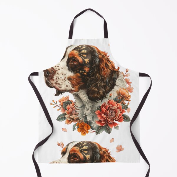 Item preview, Neo-traditional Brittany Spaniel with flowers designed and sold by MendaciousMina.