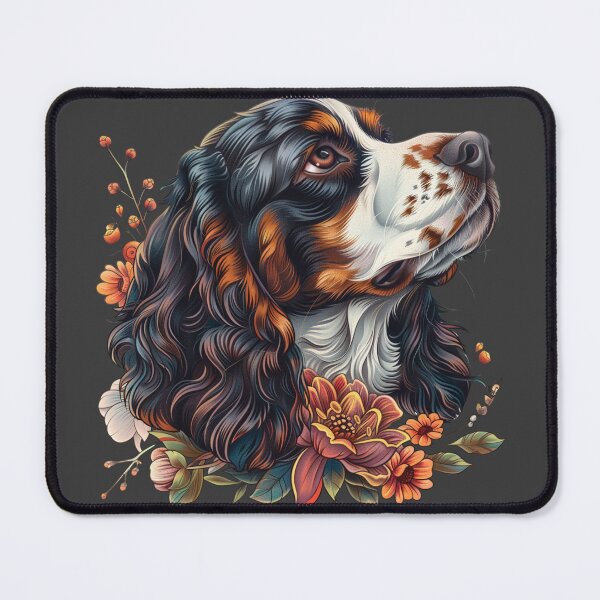 Item preview, Neo-traditional Brittany Spaniel with flowers designed and sold by MendaciousMina.