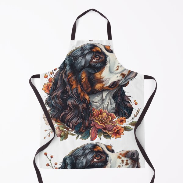 Item preview, Neo-traditional Brittany Spaniel with flowers designed and sold by MendaciousMina.