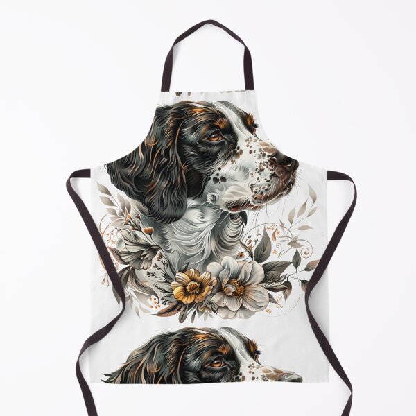 Item preview, Neo-traditional Brittany Spaniel with flowers designed and sold by MendaciousMina.