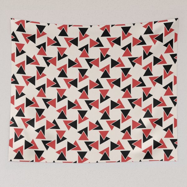 Item preview, Red, black & linen triangles designed and sold by Mint + Midnight.