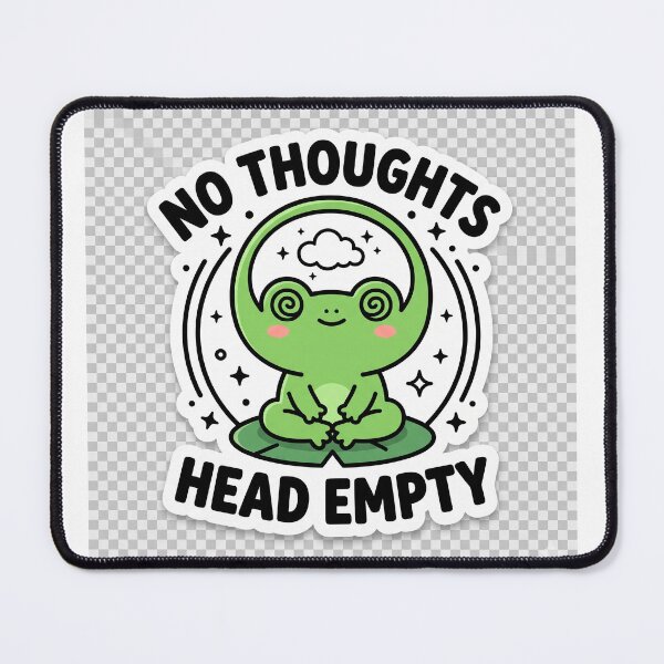 Item preview, No Thoughts Head Empty Funny Zen Frog Meme Sticker designed and sold by R & K Fashions.