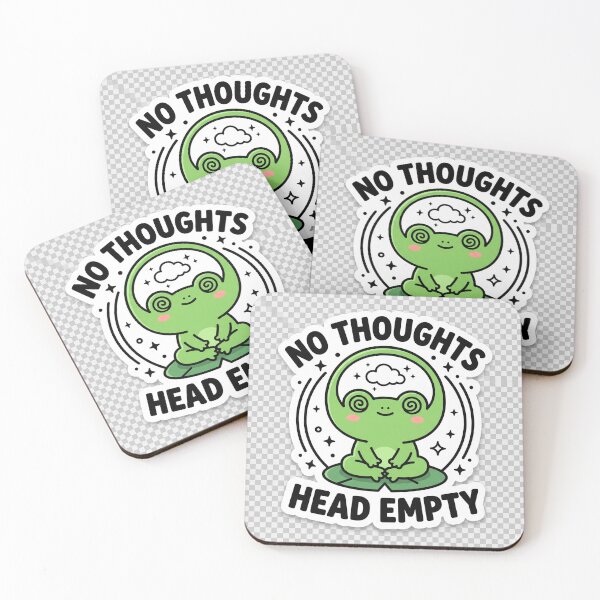 Item preview, No Thoughts Head Empty Funny Zen Frog Meme Sticker designed and sold by R & K Fashions.