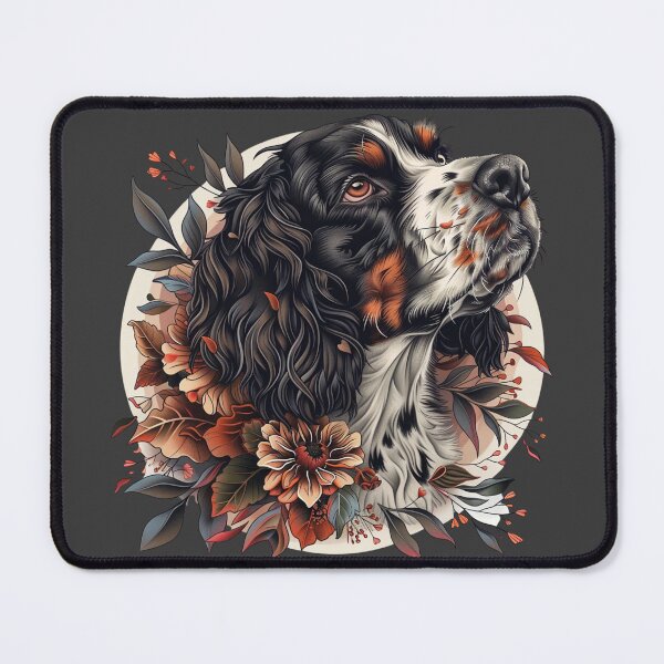 Item preview, Neo-traditional Brittany Spaniel with flowers designed and sold by MendaciousMina.