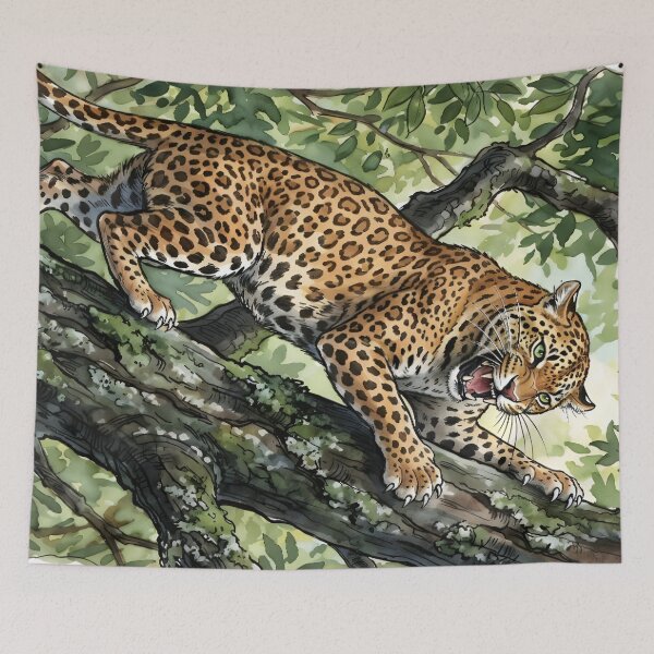 Item preview, Leopard Panthera Pardus Arboreal Forest Canopy designed and sold by RubisLeaf.
