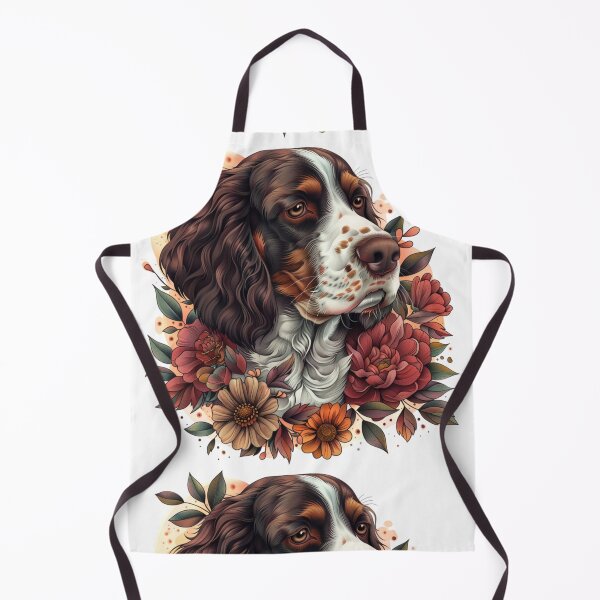 Item preview, Neo-traditional Brittany Spaniel with flowers designed and sold by MendaciousMina.