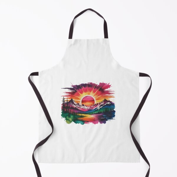 Item preview, Colorful Nature Mountain Sunset Watercolor Aesthetic designed and sold by Polarisofficial.
