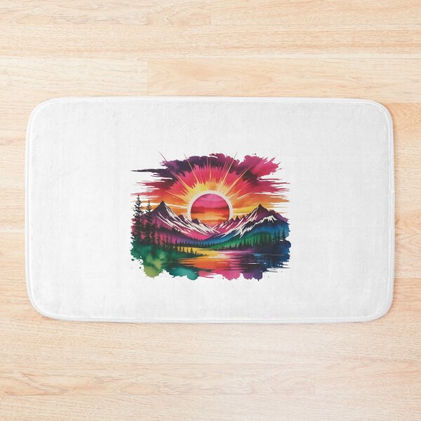 Item preview, Colorful Nature Mountain Sunset Watercolor Aesthetic designed and sold by Polarisofficial.