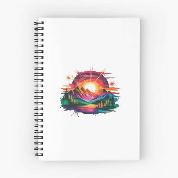 Item preview, Vibrant Cosmic Mountain Sunset Watercolor Splatter designed and sold by Polarisofficial.
