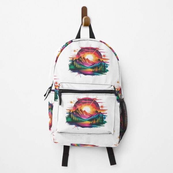 Item preview, Vibrant Cosmic Mountain Sunset Watercolor Splatter designed and sold by Polarisofficial.