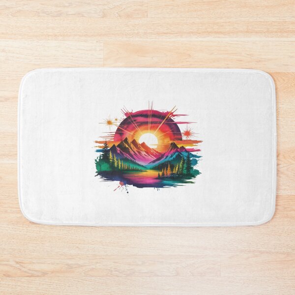Item preview, Vibrant Cosmic Mountain Sunset Watercolor Splatter designed and sold by Polarisofficial.