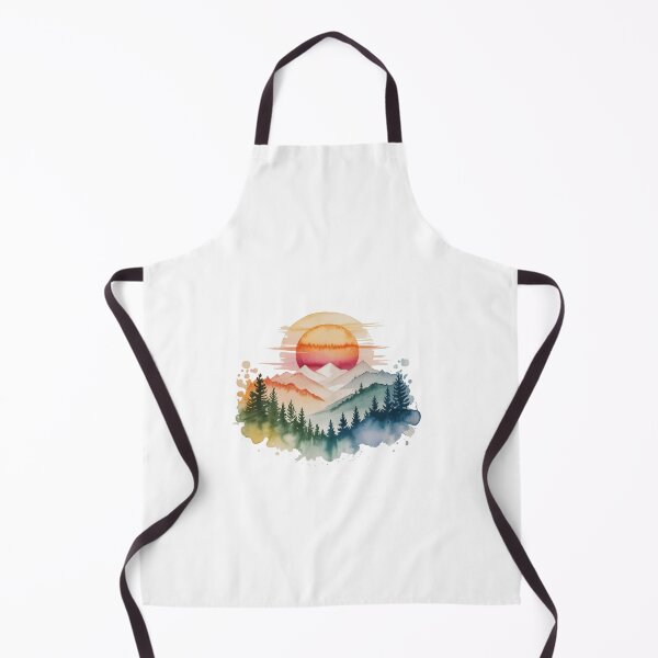 Item preview, Soft Pastel Mountain Sunset Watercolor Art designed and sold by Polarisofficial.
