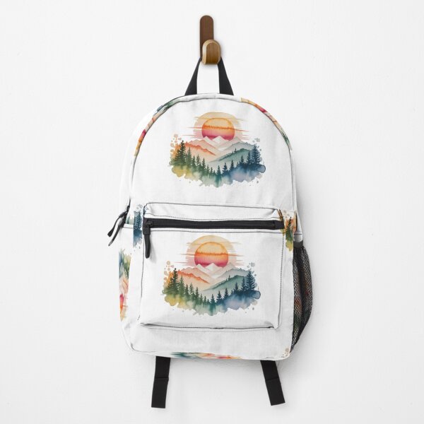 Item preview, Soft Pastel Mountain Sunset Watercolor Art designed and sold by Polarisofficial.