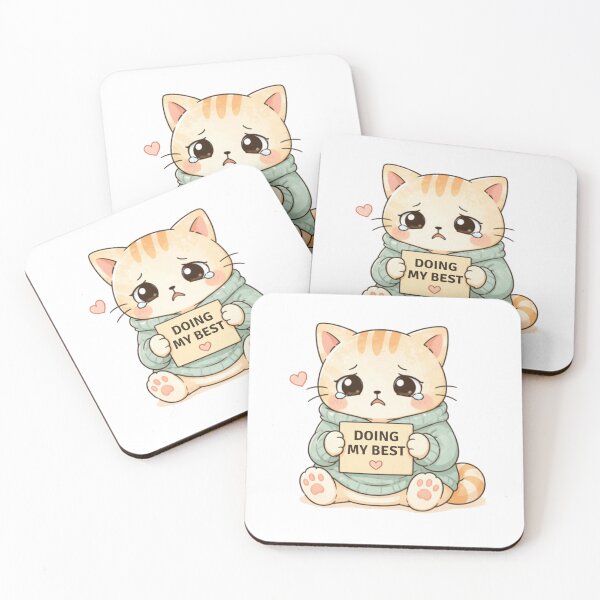 Item preview, Doing My Best Cat | Cute Kawaii Aesthetic | Positive Mental Health Design designed and sold by The Mood Index.