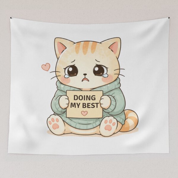 Item preview, Doing My Best Cat | Cute Kawaii Aesthetic | Positive Mental Health Design designed and sold by The Mood Index.