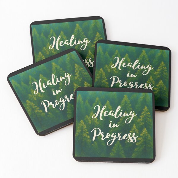 Item preview, ‏Healing in Progress – Forest Aesthetic Design | Nature Inspired Motivational Quote designed and sold by Rosaglauca.