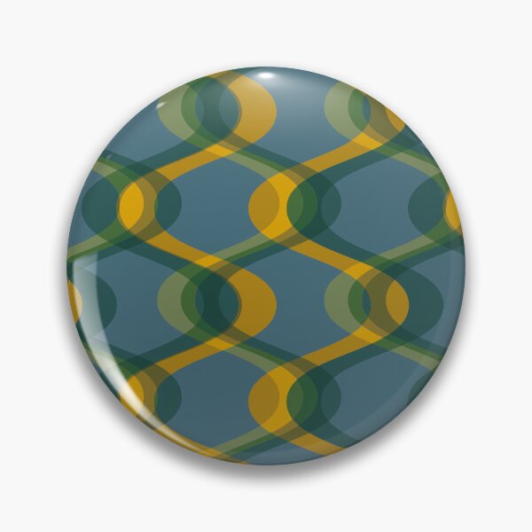 Item preview, Retro 70s Waves - blue, mustard yellow designed and sold by JMgraphic.
