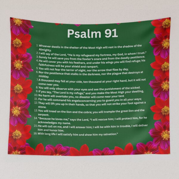 Item preview, Psalm 91 floral print designed and sold by happytraveller1.