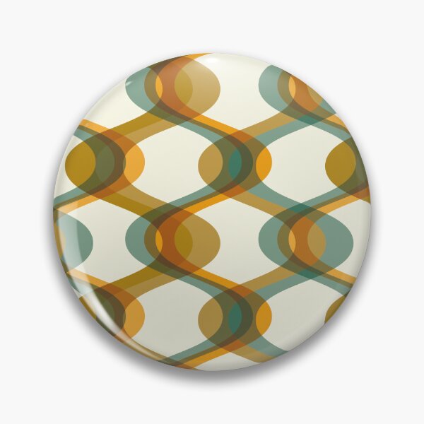 Item preview, Retro 70s Waves - Teal and Mustard designed and sold by JMgraphic.
