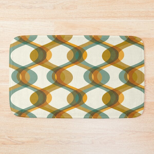 Item preview, Retro 70s Waves - Teal and Mustard designed and sold by JMgraphic.