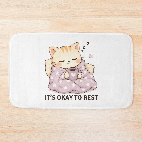 Item preview, It’s Okay to Rest Cat | Cute Kawaii Aesthetic | Self Care Relaxation Design designed and sold by The Mood Index.