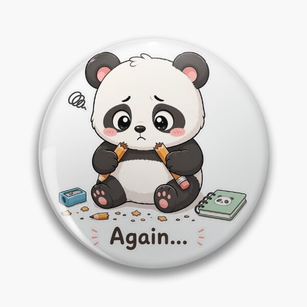 Item preview, Panda Broke Pencil Again Study Oops Moment designed and sold by Sadia  Jannat.