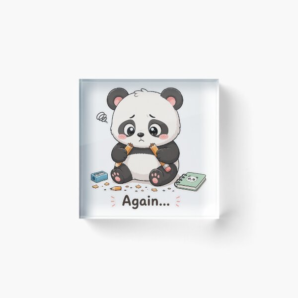 Item preview, Panda Broke Pencil Again Study Oops Moment designed and sold by Sadia  Jannat.